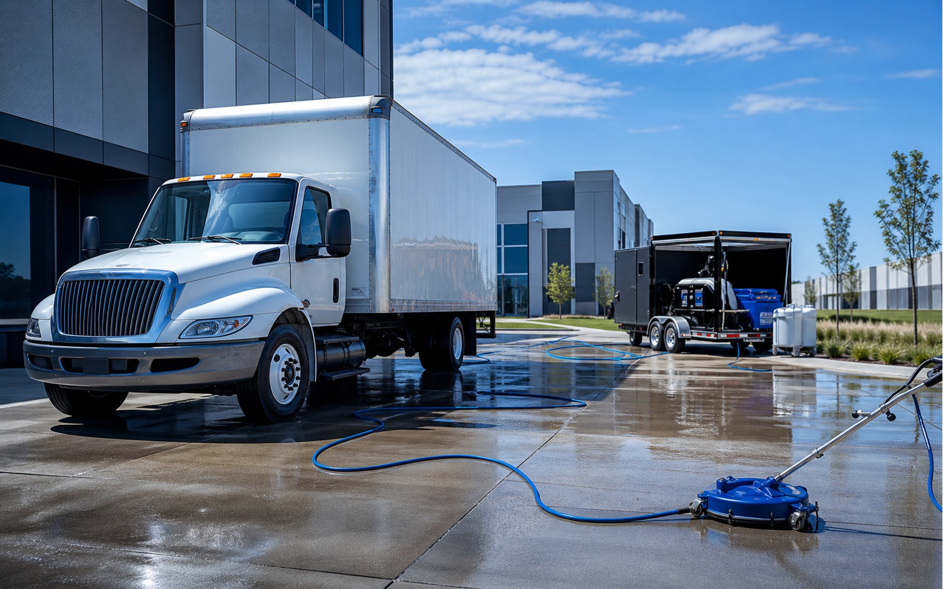 Mobile fleet and property washing service
